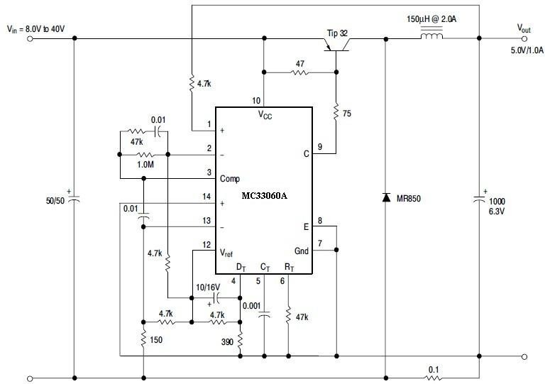 图 4 MC33060 的降压斩波电路